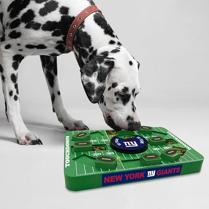 Pets First NFL New York Giants Large Puzzle Toy - Interactive Dog Treat & Slow Feeding Toy