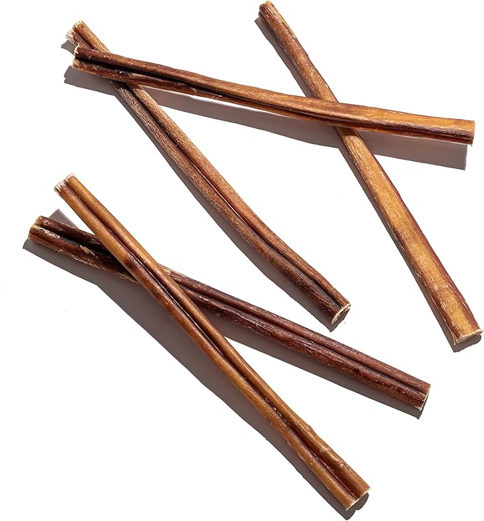 Jack&Pup 12 Inch Bully Sticks for Large Dogs | Thick Odor Free Bully Sticks (3 Pack) Long Lasting Bully Sticks for Dogs