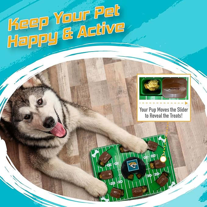 Pets First NFL Jacksonville Jaguars Puzzle Toy - Interactive Dog Treat Puzzle