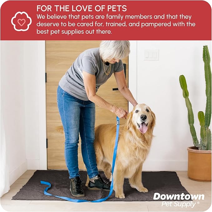 My Doggy Place Microfiber Dog Mat for Muddy Paws, 60" x 36" Ash - Non-Slip, Absorbent and Quick-Drying Dog Paw Cleaning Mat, Washer and Dryer Safe - X-Large/Runner