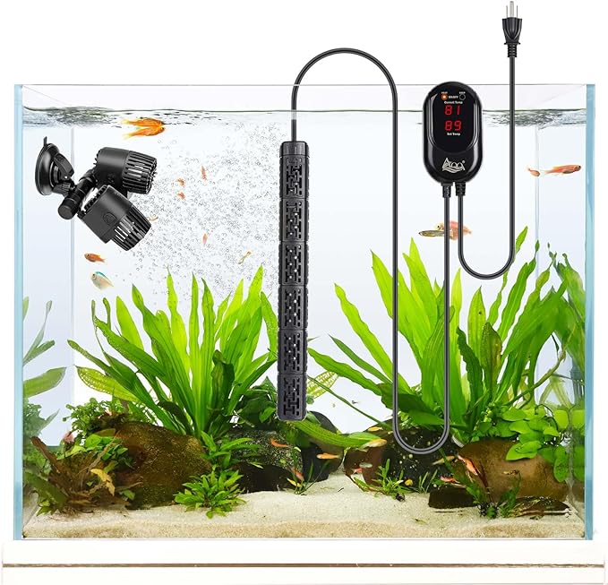 AQQA Fish Tank Heater,Aquarium Heater 50W 150W 250W 400W 500W 800W for 3-220 Gal,Set Temperature 59℉-93℉ Temperature Accuracy,Out of Water or High Temperature Automatic Power Off (800W to 120-220 gal)