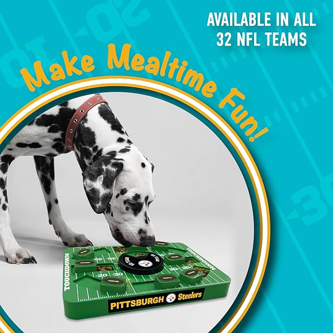 Pets First NFL Pittsburgh Steelers Large Puzzle Toy, New Size, Interactive Dog Treat & Slow Feeding Toy