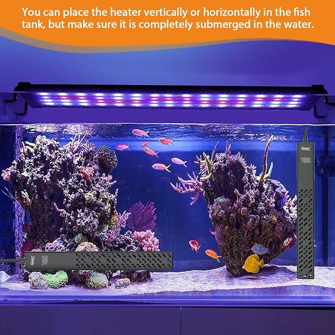 hygger Upgrade Ceramic Aquarium Heater, 200W Digital Fish Tank Heater with Automatic Power-Off and Over-Temperature Protection, Energy Saving Submersible Aquarium Heater for Freshwater and Saltwater