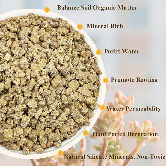 5 lbs Maifanitum Stones for Succulent,1/4 Inch Decorative Rocks for Indoor Plants, Bonsai, Soil Cover. Small Stones for Promote Soil Root Growth, Water Drainage and Plant Growth(5-8 mm)