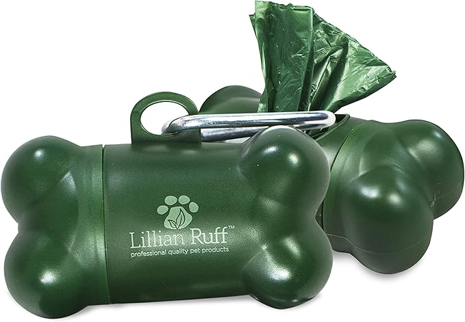 Lillian Ruff Starter Pack Gift Set for Dogs | Oatmeal Shampoo, Oatmeal Conditioner, Waterless Shampoo Citrus, Ear Cleaner & Otic Wax Solvent, Breath Spray, Leash Clip Waste Bag Dispenser with 15 Bags