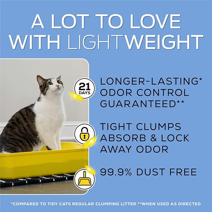Purina Tidy Cats Lightweight with Glade Clear Springs Multi-Cat, Clumping, Low Dust, Scented Cat Litter - 12 lb. Box