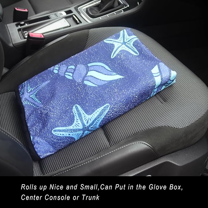 Car Seat Cover Protector Front Seats,for Gym Workout,Running,Swimming,Beach and Hiking,Waterproof Sweat Towel Bucket Seat Covers for Cars SUV Trucks (Conch Shells Starfish, 1Pcs)