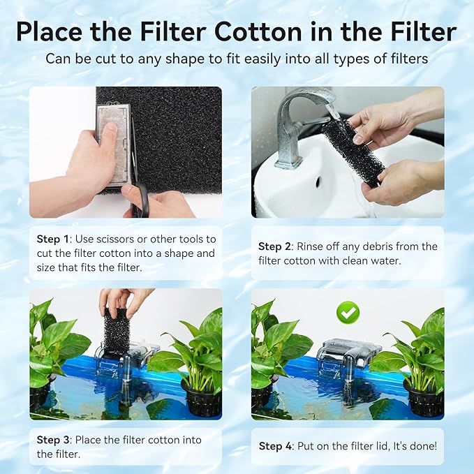 Aquarium Filter Sponge Pad, Filter Media Foam Sponges, Filter Accessories for Fish Tanks and Ponds (18.5"x18.5"x0.8", 20PPI, 1 Pack)