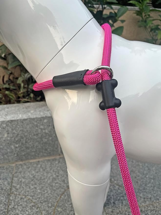 Slip Lead Dog Leash,Strong Nylon Rope Leash and Padded Handle,No Pull Outdoor Walking Training Lead for Small Medium Large Dogs(Fuchsia,1/2"×4ft)