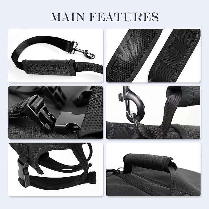 Dog Lift Harness, Full Body Dog Lift Harness, with Adjustable, Control Handle, for Senior Dogs, Post Surgery Recovery, Dogs with Joint Problems, Oxford Cloth L