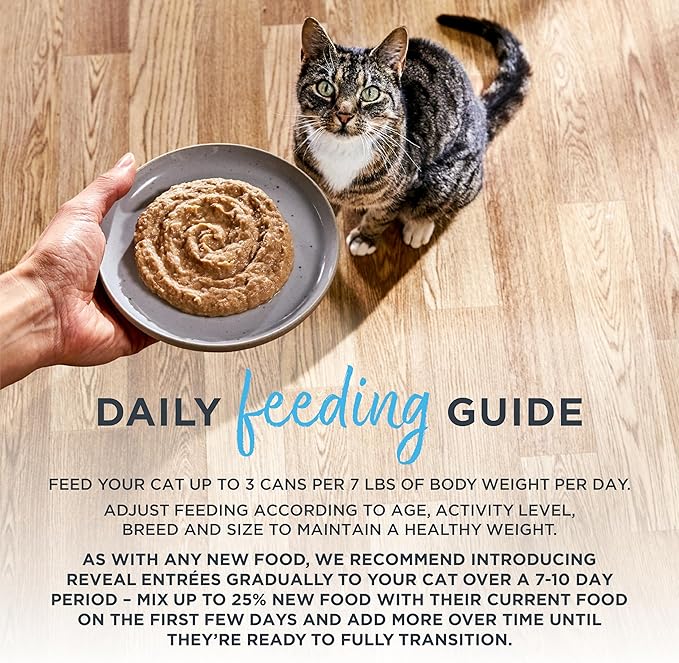 Reveal Entrées Natural Wet Cat Food Paté, Grain-Free with Added Vitamins & Minerals, Carrageenan-Free Chicken Breast Paté Recipe (24 x 2.47 oz Cans)