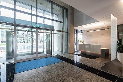 WaterHog Diamond | Commercial-Grade Entrance Mat with Rubber Border – Indoor/Outdoor, Quick Drying, Stain Resistant Door Mat (Medium Brown, 3' x 8')