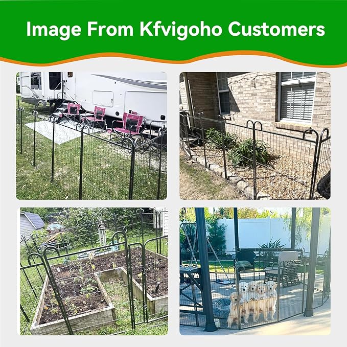 Dog Playpen Outdoor 32 Panels Heavy Duty Dog Fence 47" Height Anti-Rust with Doors Portable for RV Camping Yard, Total 71FT, 406 Sq.ft, Snowy Black