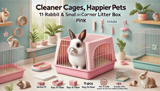 Cleaner Cages, Happier Pets: 11-Pcs Rabbit & Small Animal Corner Litter Box (Pink)