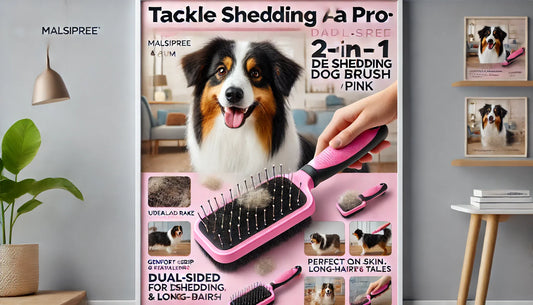 Tackle Shedding Like a Pro: MalsiPree 2-in-1 Deshedding Dog Brush (Pink)