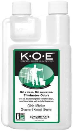 Odorcide, Thornell KOE Kennel Odor Eliminator Concentrate, Great for Cages, Runs, Floors & More, Pet Odor Eliminator for Home & Kennel w/Safe, Non-Enzymatic Formula, 16 oz, White – Not A Spray Bottle