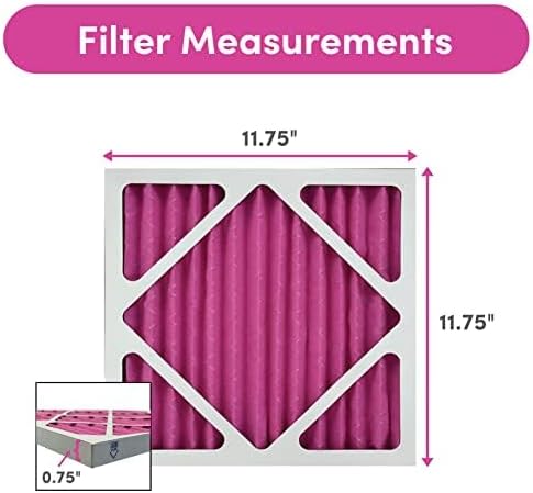 Colorfil 12x12x1 Air Filter (6-Pack) | Made in the USA | Color Changing | Remove Cat and Dog Odor | MERV 8 for Pet Hair Dander and Dust | 11.75"x11.75"x0.75" Exact Size