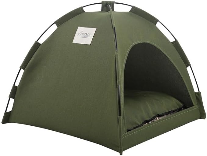 Cat Tent – Lightweight & Breathable Waterproof Shelter Designed for Indoor/Outdoor Adventures, Giving Your pet Safe Outdoor Exploration Joy. (Olive Drab, 19.7×19.7in)