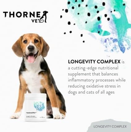 ThorneVet Longevity Supplement for Dogs & Cats - Powder Formula to Support Healthy Aging, Inflammation Balance, and Cellular Vitality – 90 Scoops