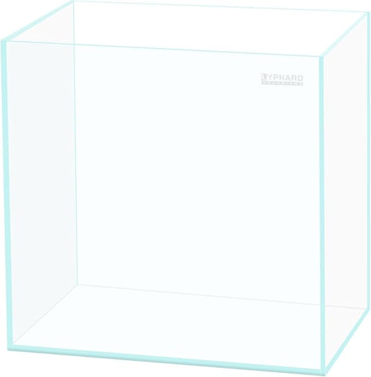 Tall Rimless Aquarium 9.5 Gallon, Ultra Clear Low Iron Small Fish Tank for Betta, L11.8×W11.8×H15.8 Glass Thickness 5mm with EVA Foam Leveling Mat