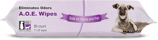 Thornell Animal Odor Eliminator Cat and Dog Wipes (80 Wipes) - All Purpose Deodorizing Pet Wipes - Pet Odor Eliminator for Pet, Kennels, Cages – Pet Deodorizing Wipes w/ Safe, Non-Enzymatic Formula