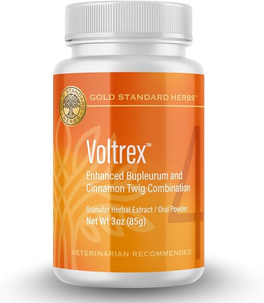 Voltrex Ligament and Spinal Cord Inflammation Relief for Dogs by Gold Standard Herbs, All Natural Bupleurum and Cinnamon Twig, 85 gram powder, White