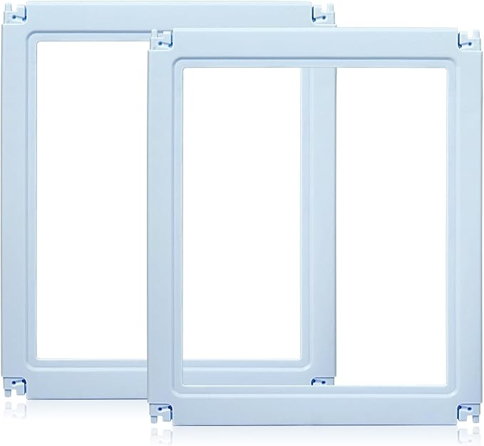 DIY Clear Acrylic Dog Playpen House,Quick Easy Assembly and Disassembly,Strong Floor Suction,Indoor and Outdoor Use,Easy Cleansing Puppy Fence (Sky Blue, 23.6" H, 2PCS)