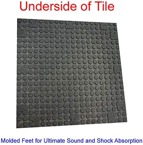 American Floor Mats - Extreme Rubber Gym Tiles - 1 Inch Thick Colorful Rubber Gym Tiles - Superior Shock and Sound Absorbing Tiles - Solid Black 50 Tile Pack (Covers 200 Sq Ft)
