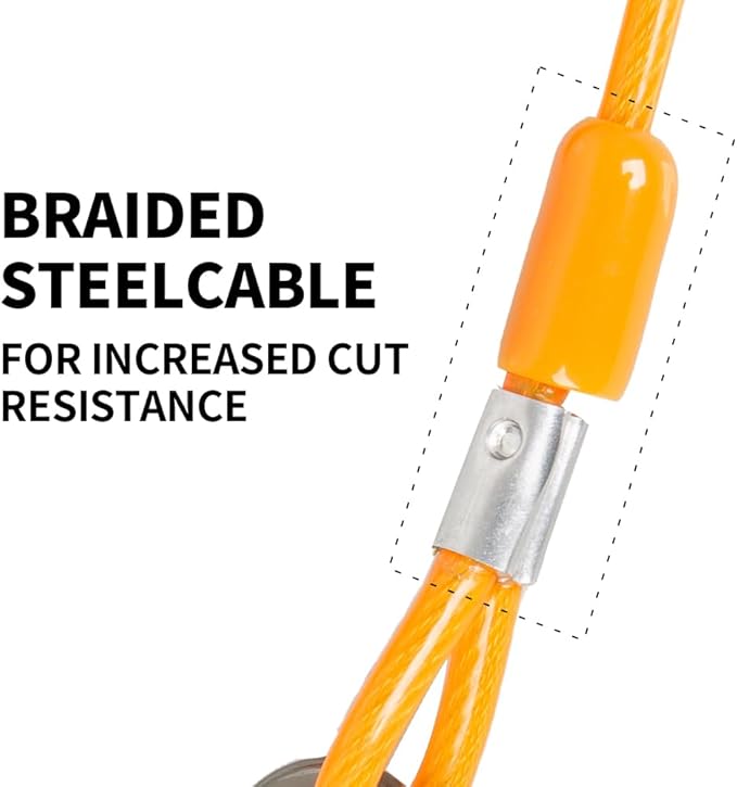 Dog tie Out Cable, 10/20/25/30/50/70/100 feet, Suitable for Dogs up to 350 pounds, Dog Cable with Swivel Buckle, Lightweight, Non-Winding, for Outdoor Camping, Yard Dog Cable (Orange, 70FT)