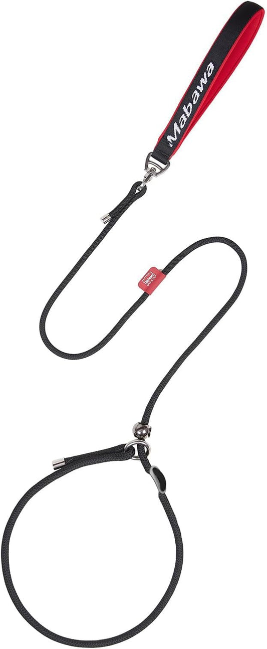 Dog Anti-Slip Leash 5FT with Metal Stopper - Durable No-Pull Training Lead for Small, Medium & Large Dogs - Comfortable Handle Nylon Rope, Tangle-Free Pet Walking Leash (Black, 5.6FT)