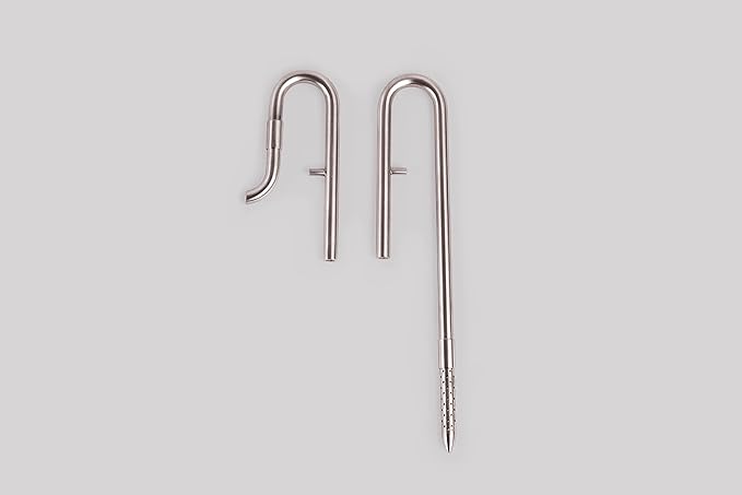 LANDEN 304 Stainless Steel Lily Pipes with Clamps for Rimless Glass Aquarium, Inflow and Outflow Set (Pipe Diameter 6mm)