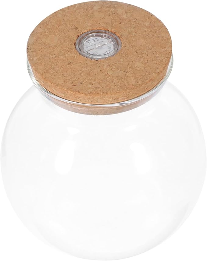 Fish Bowl with LED Light - Small Betta Fish Tank with LED Lighting and Lid Glass Fish Bowl Small Aquarium for DIY Landscape