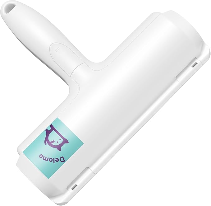 DELOMO Pet Hair Removal Tool: Pet Hair Remover with Fur Bin - Reusable Lint Roller for Pet Hair - Cat and Dog Hair Remover for Couch, Furniture, Carpet, Clothes, Car Seat - Essential for Pet Owners