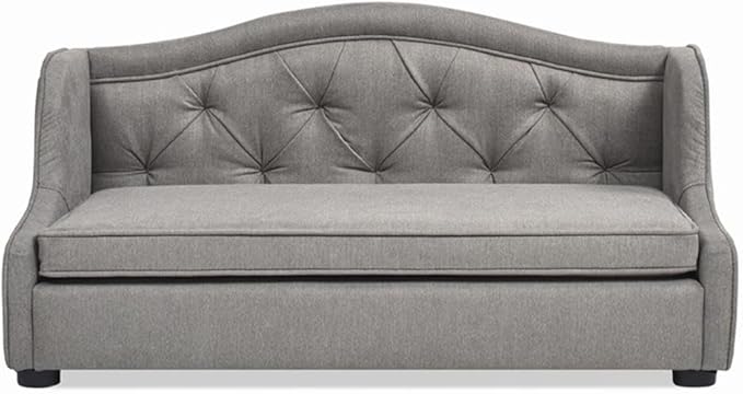 Pemberly Row 35" Tufted Wingback Pet Sofa Bed Medium Uptown Gray