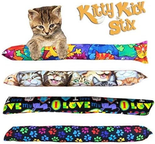 Kitty Kick Stix 15" Catnip Kicker Toy – Set of 2 | Handmade in USA | Interactive Cat & Kitten Toy | Durable Kicker Packed with 100% Potent Catnip for All Breeds (Mystery Choice)