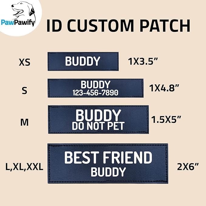 PawPawify Custom No Pull Dog Harness with Name and Phone Number, Heavy Duty Personalized Pet Vest to Prevent Tugging, Pulling, or Choking, Training and Walking (New Purple, M (20-40 LBS))