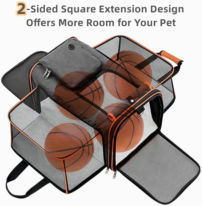 Cat, Dog Carrier for Pets Up to 20 Lbs,Sides Expandable Pet Carrier Bag Large Mesh Safe,Airline Approved Animal Carrier,Soft Sided Collapsible Pet Travel Carrier,Foldable Portable Pet Home (Orange)