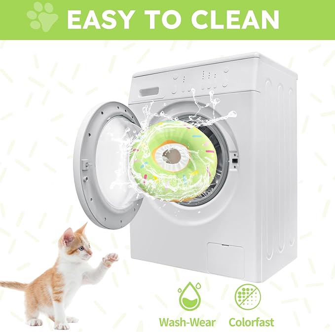 Cat Cone Collar Soft, Cat Recovery Collar for Wound Healing Cute Donut Adjustable Kitten Cones to Stop Licking Comfortable Lightweight Neck Elizabethan Collars for Kittens After Surgery