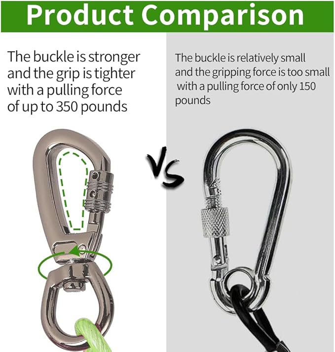 Dog Tie Out Cable, 30FT, Green, Suitable for Dogs up to 350 pounds, Lightweight, Non-Winding, for Outdoor Use