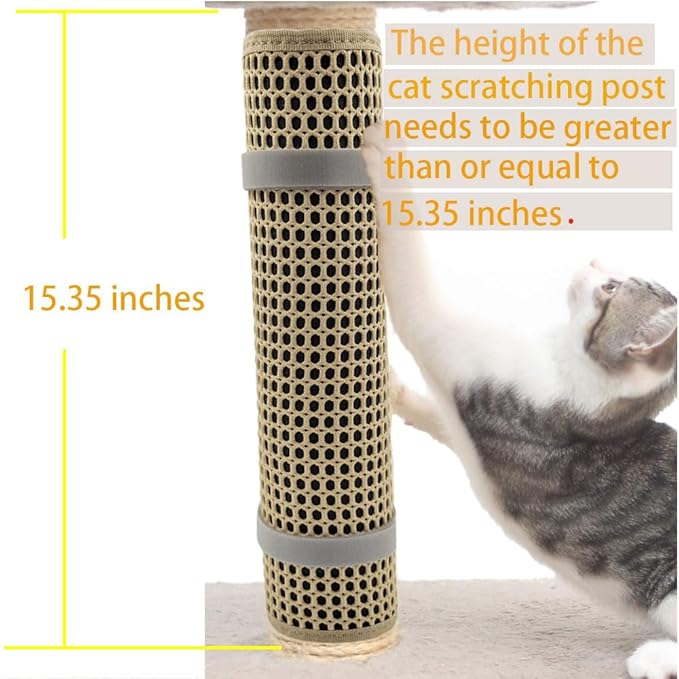 Cat Nail File Scratcher Wrapped Around Cat Scratching Post, 14.81x11.12 Inches, Cat Scratch Pad That Files Nails, Protects Post