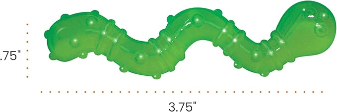 Catstages OrkaKat Wiggle Worm Cat Chew Toy – Catnip Dental Toy for Kittens and Cats, Orange Rubber with Ridges