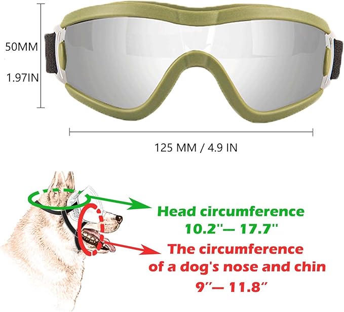Medium Dog Sunglasses with Adjustable Strap UV Protection, Winproof Puppy Sunglasses, Suitable for Dogs Eyes Protection，Soft Dog Goggles