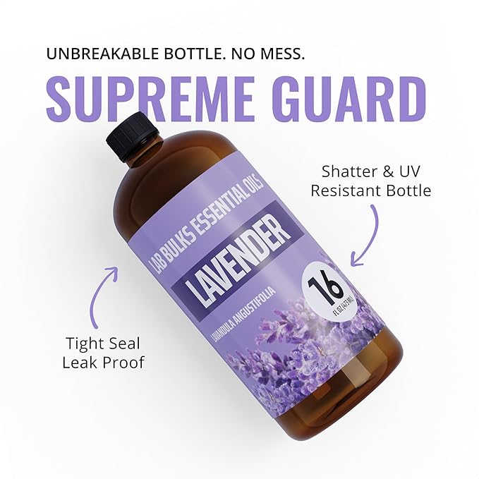 Lavender Essential Oil 16 oz Bottle for Diffusers, Candles, & Home – Aromatherapy Oil 1 Pack