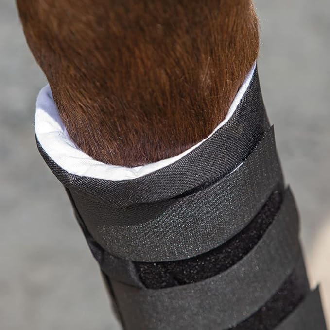 Dura-Tech Quick Wrap No Bow Leg Wraps for Horses | Size 12" | Color Black | Exceptional Leg Coverage | Versatile Use | Secure and Easy Application | Sold in Pairs