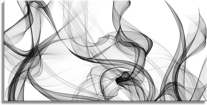 XXMWallArt FC3875 Abstract Wall Art Light Streak Black and White Abstract Line Canvas Wall Art for Living Room Bedroom Bathroom Office Wall Decor
