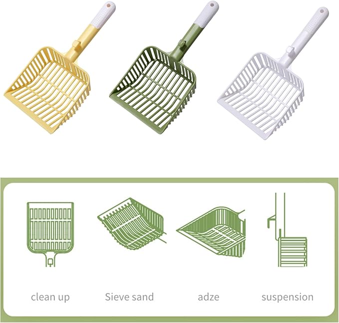 Cat Scooper for Litter Box, Cat Litter Scoop, Kitty Litter Scoop, Cat Poop Collector, All in One Litter Scoop Pet Litter Sifter (Yellow)