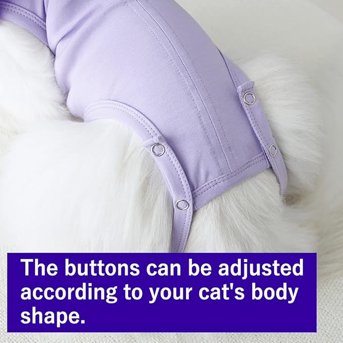 Cat Recovery Suit for Abdominal Wounds and Skin Diseases, Breathable Surgical Recovery Shirt After Surgery Wear Anti Licking Wounds,E-Collar Alternative for Cats Pet Kitten(RSC01-Navy-m)