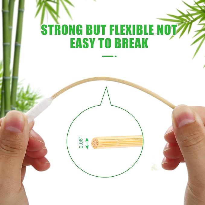 Dog Q Tips, Qtips Cotton Swabs for Dogs, 6-Inch Long Ear Cleaning Swabs, Wound Care, 800 Count, Eco-Friendly Bamboo Cotton, Pet Ear Care