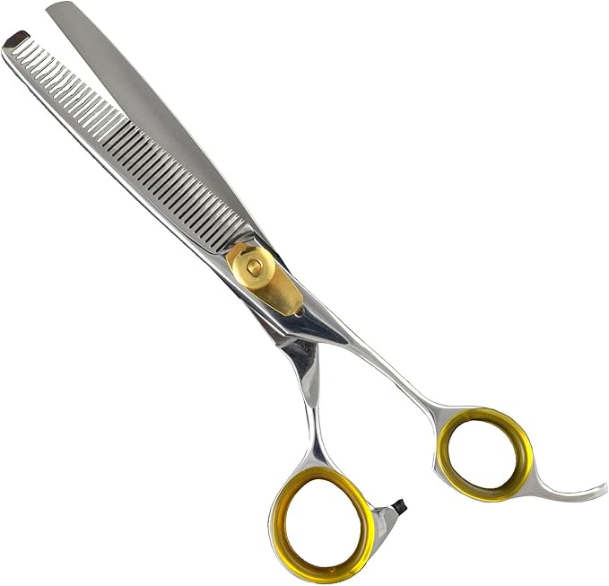 Sharf Gold Touch Pet Grooming Shear Kit 7.5 Inch Straight & 6.5" 42-Tooth Thinning Scissors