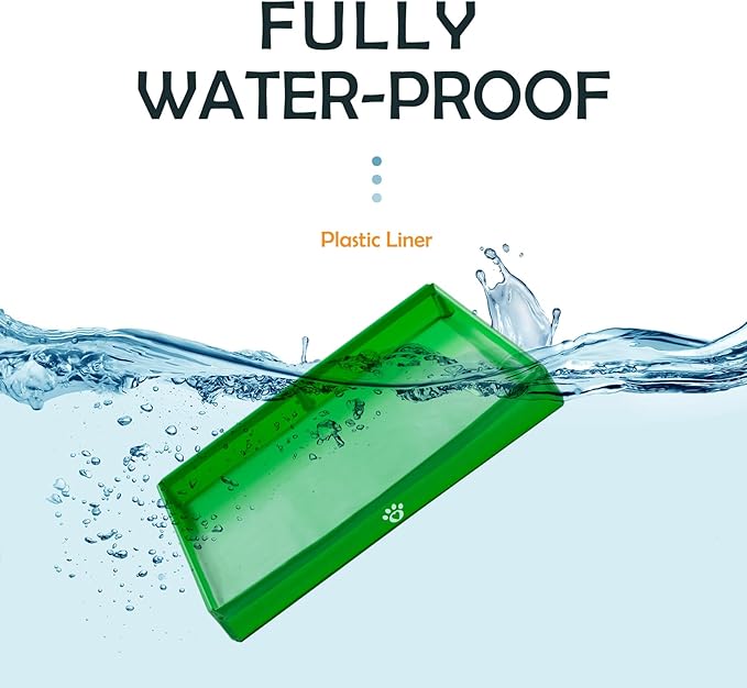 MEEXPAWS Dog Pee Pad Holder Foldable, Puppy Pad Holder Liner Base High Side, Dog Litter Box Indoor 23x15 in, Training Pad Holder Leak-Proof Easy Clean